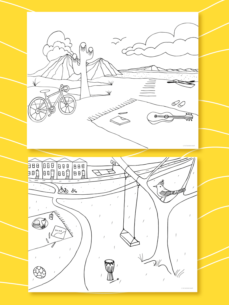 Coloring worksheets with SEL questions